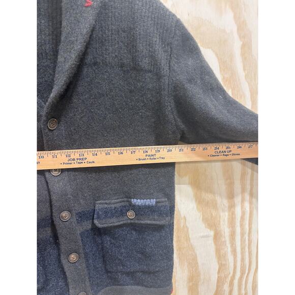 Orvis Men’s XL 100% Extra Fine Merino Wool Cardigan Sweater Shawl Collar - Picture 3 of 7